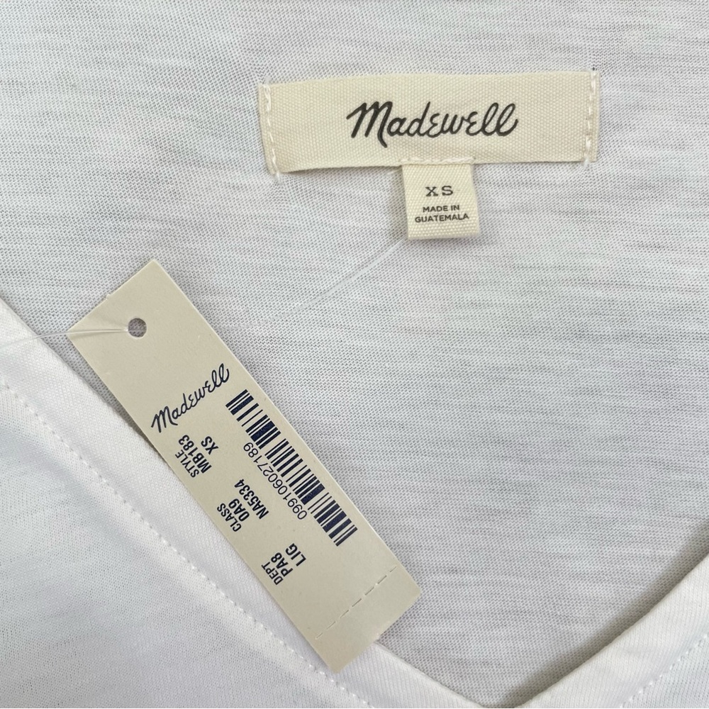 Madewell Supima Cotton Flutter-Sleeve Tee Shirt Top in Lighthouse Size XS NEW - Picture 7 of 13